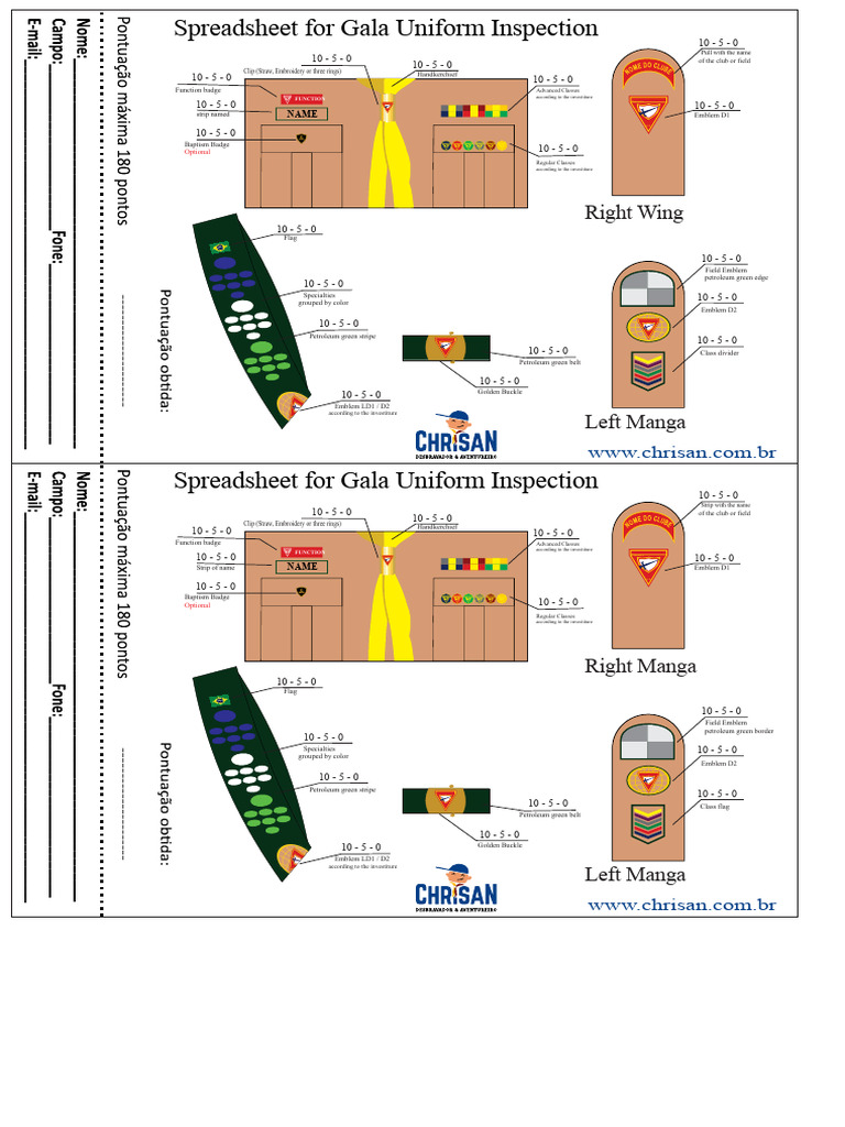 Gala Uniform Inspection Checklist | PDF | Heraldry | Clothing