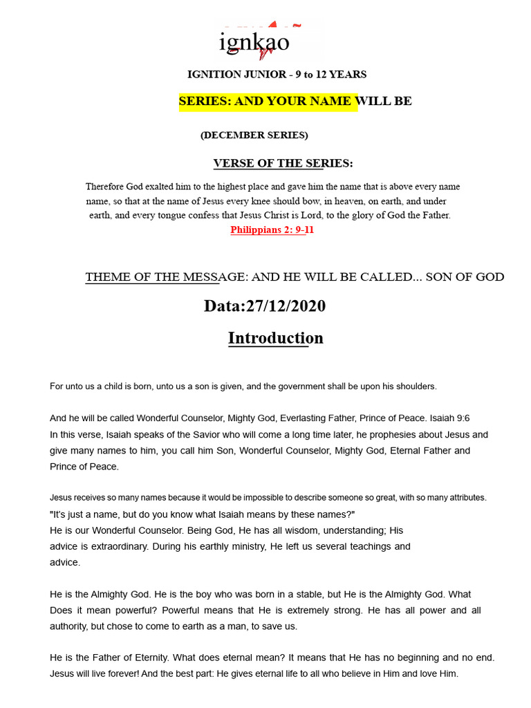 Jesus: Our Hope and Savior for Kids | PDF | God The Father | Jesus