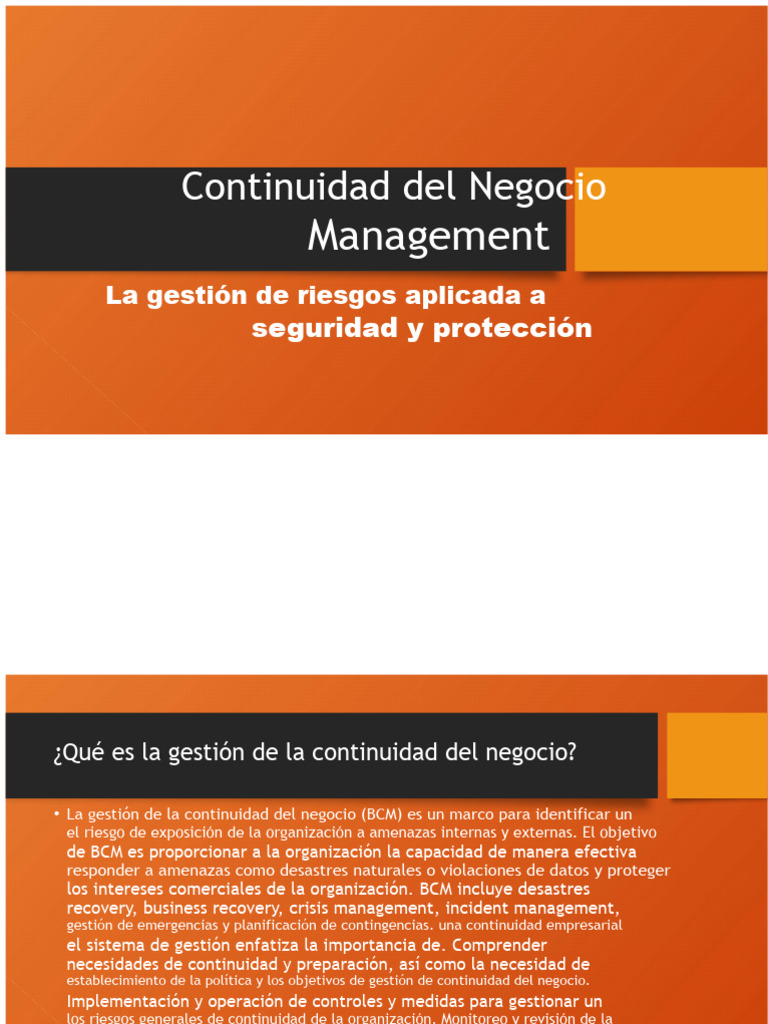 Gestión de Continuidad del Negocio y Riesgos | PDF | Riesgo