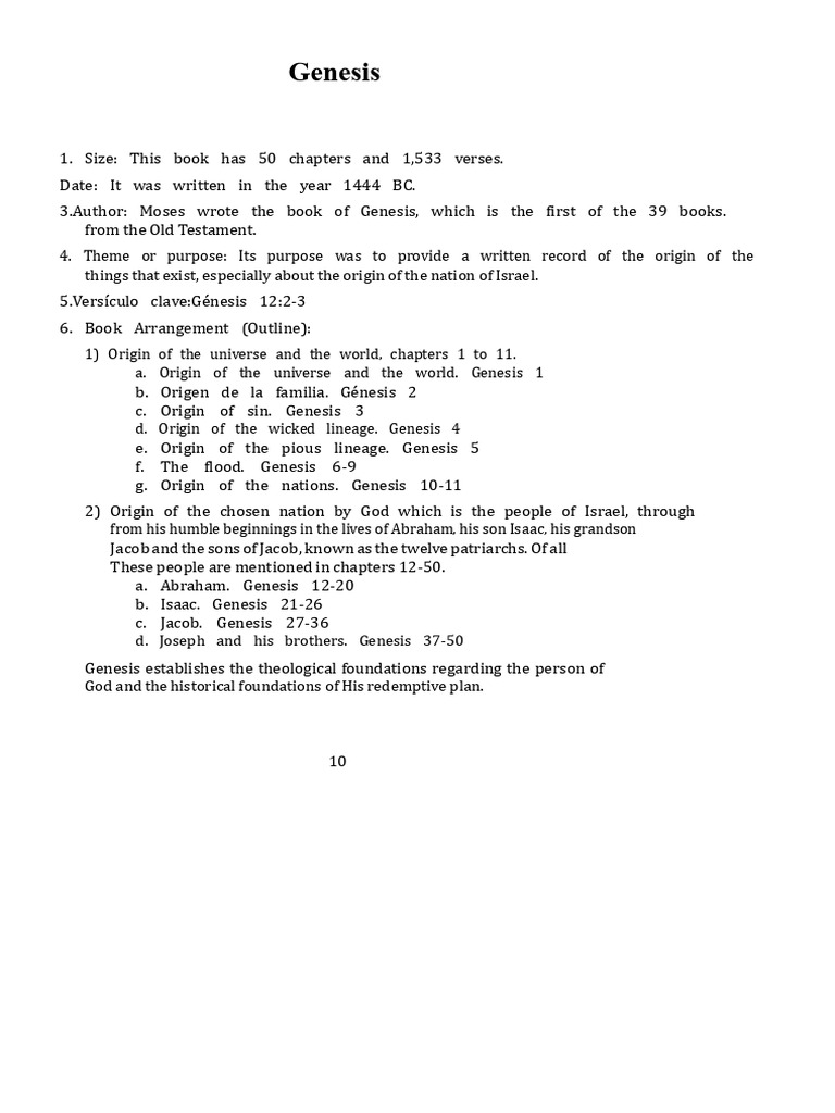 Summary of The Book of Genesis | PDF