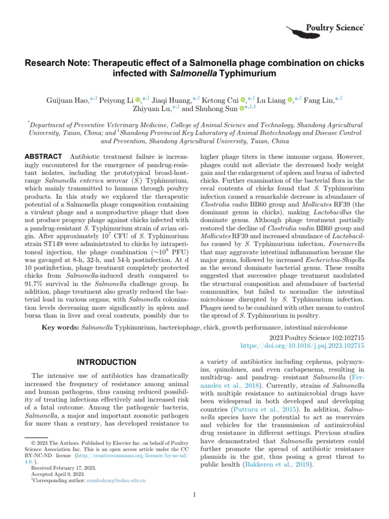 7.phage To Control Salmonella Reserch Article | PDF | Salmonella ...