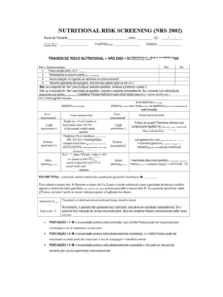 Nutritional Risk Assessment Tools | PDF