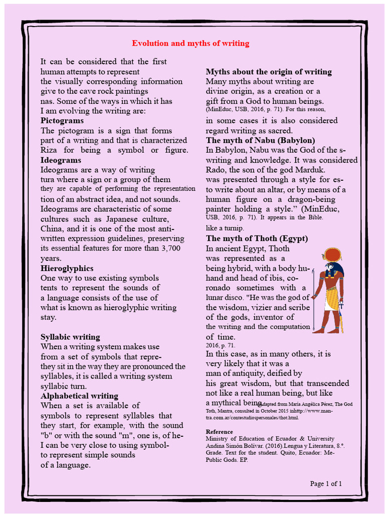 Evolution and Myths of Writing | PDF | Writing