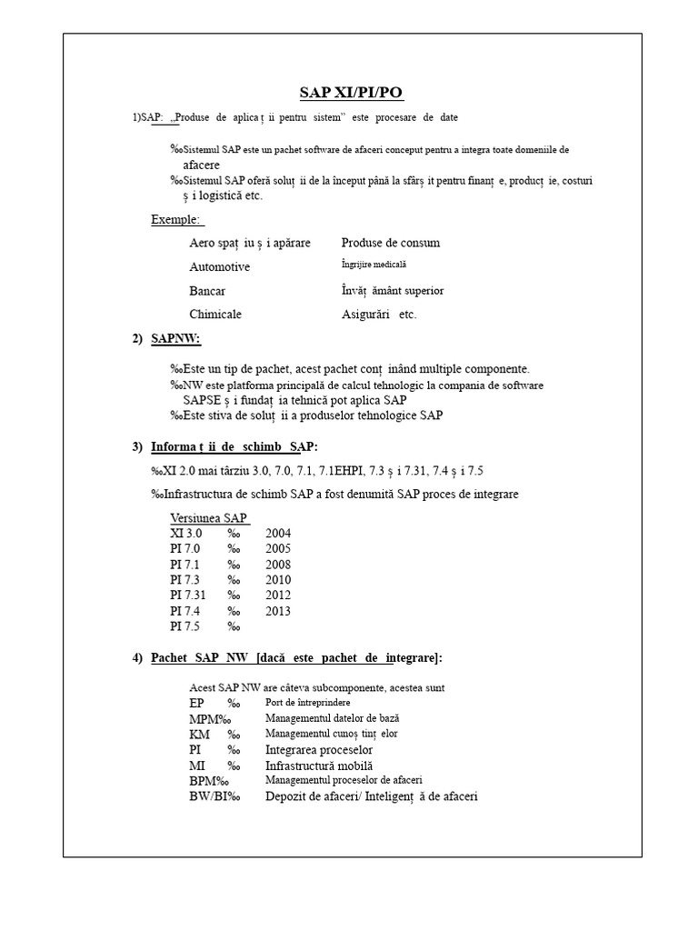 SAP XI PI PO Notes Complet PDF | PDF