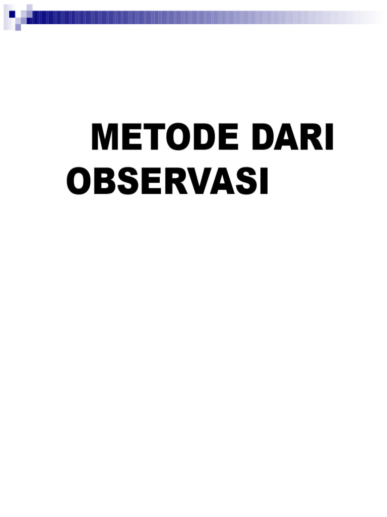 Metode Observasi | PDF