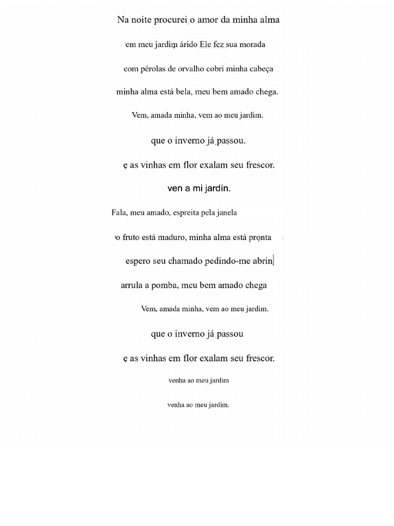 Vem, Amada Minha Letra | PDF