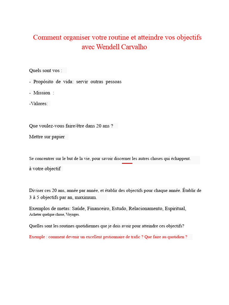 Comment Organiser Votre Routine Et Atteindre Vos Objectifs Avec Wendell ...