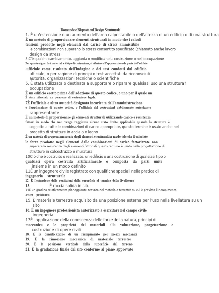 Domande e Risposte Sul Design Strutturale | PDF