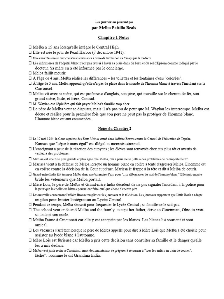 Melba Pattillo Beals : Intégration à Central High | PDF