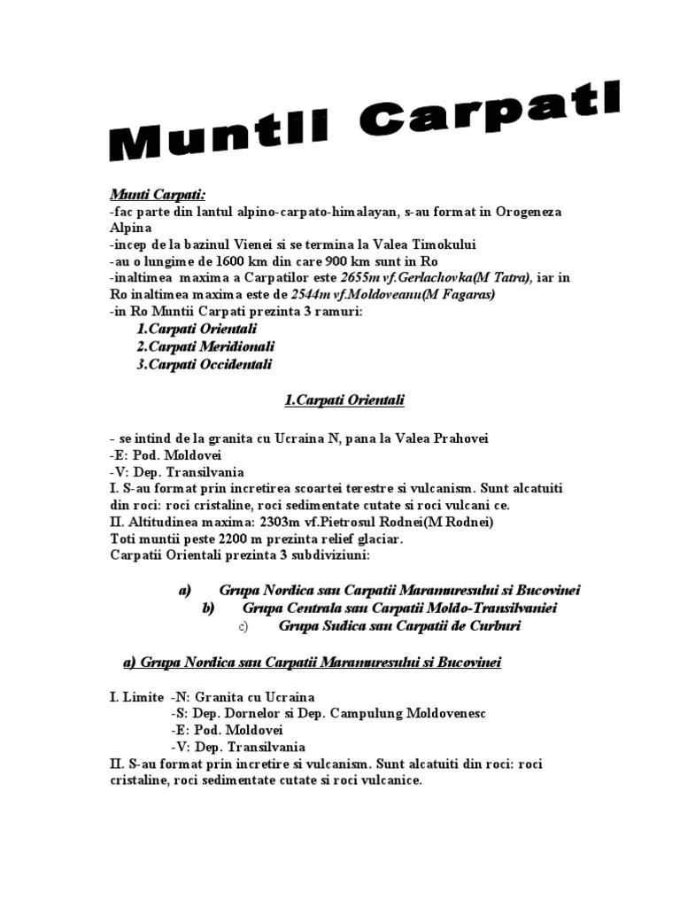 Muntii Carpati | PDF