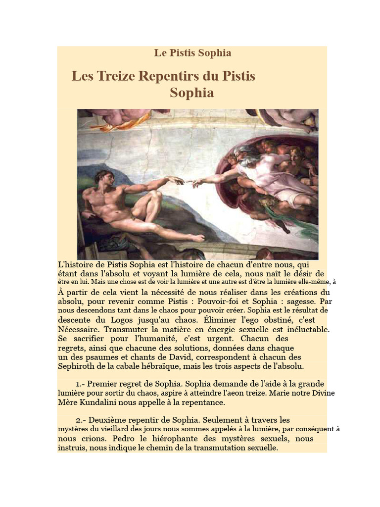 Les Treize Repentirs de Pistis Sophia | PDF | Doctrines et croyances ...