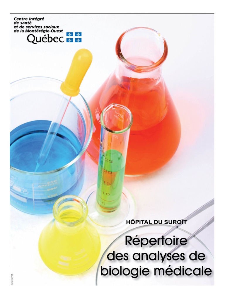 Répertoire des analyses de l'Hôpital du Suroît | PDF | Hépatite B ...
