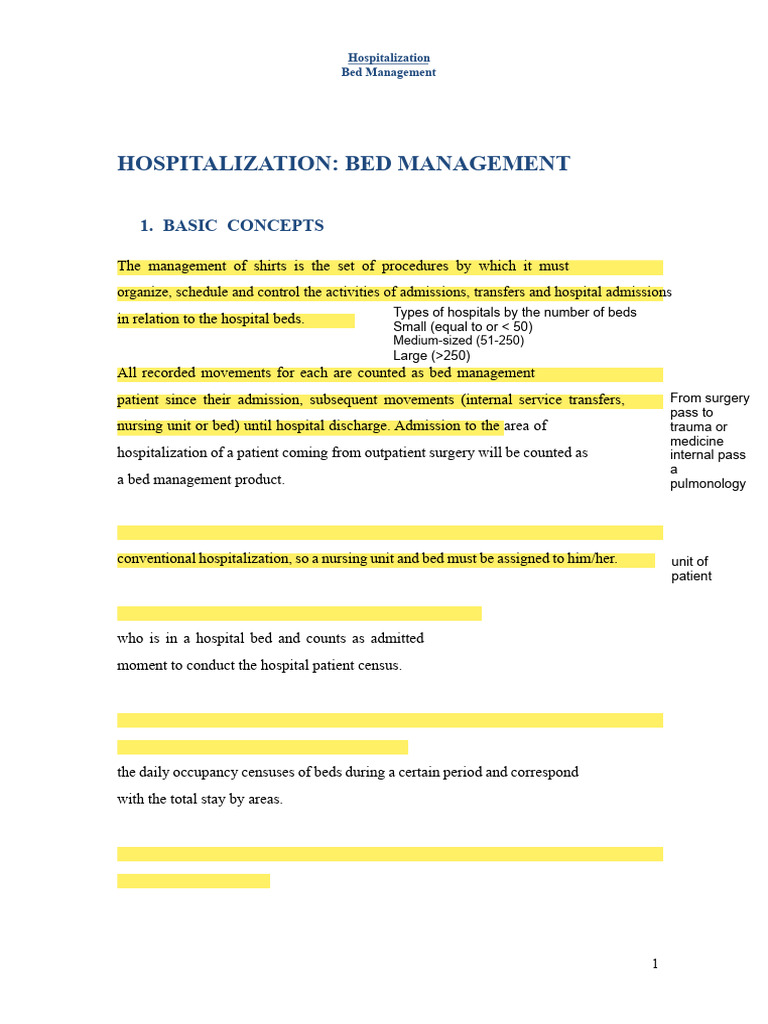 Bed management | PDF | Hospital | Patient
