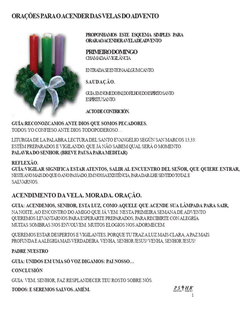 Orações para o Advento: Acender Velas | PDF | Advento | Oração