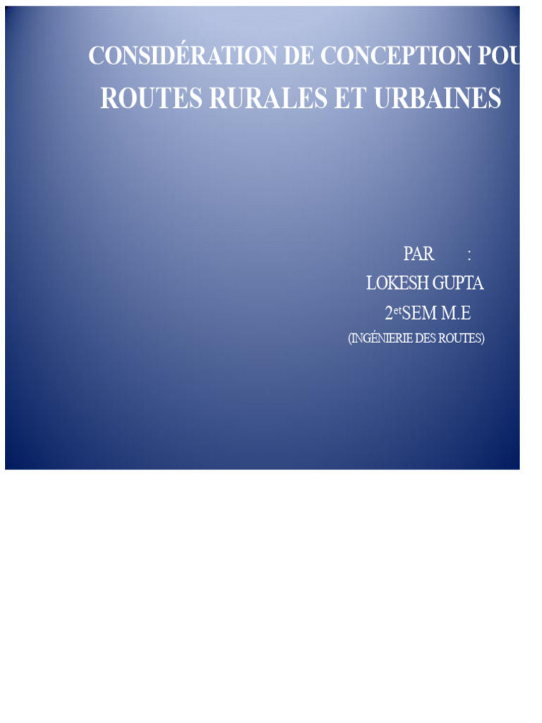Conception des Routes Rurales et Urbaines | PDF | Autoroute | Route