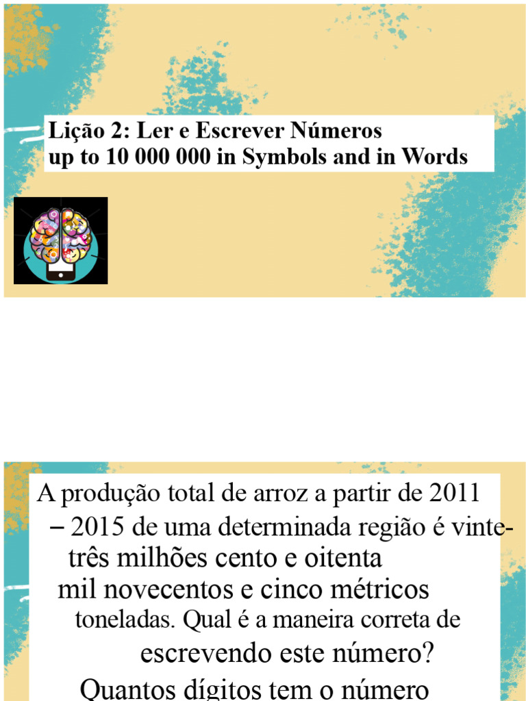 Ler e Escrever Números até 10 Milhões | PDF