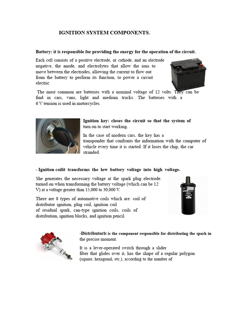 Key Components of Ignition Systems | PDF | Ignition System | Transformer