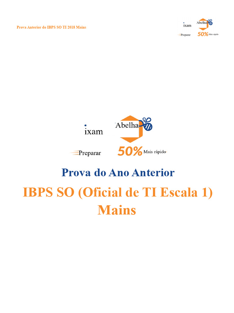 Prova IBPS SO TI 2018 Mains: Questões e Respostas | PDF | Rede de ...