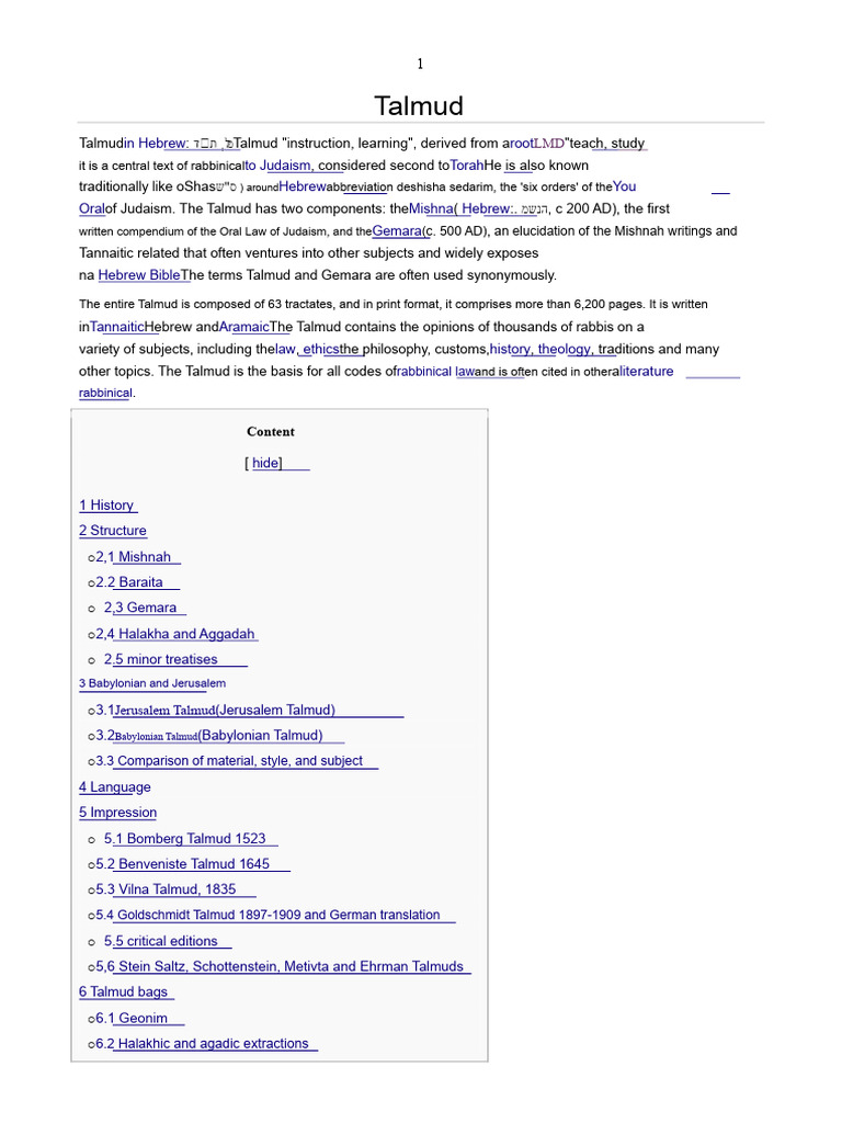 Talmud: Structure and Historical Overview | PDF | Talmud | Judaism
