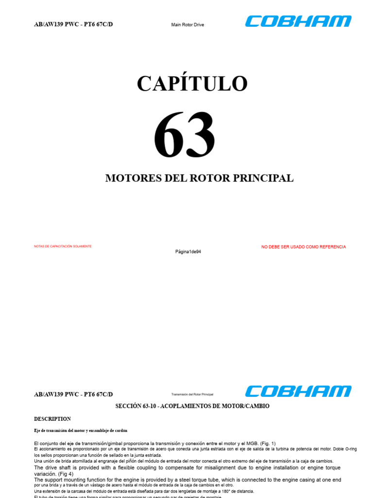 Transmisión del Rotor Principal AB/AW139 | PDF | Eje | Filtración
