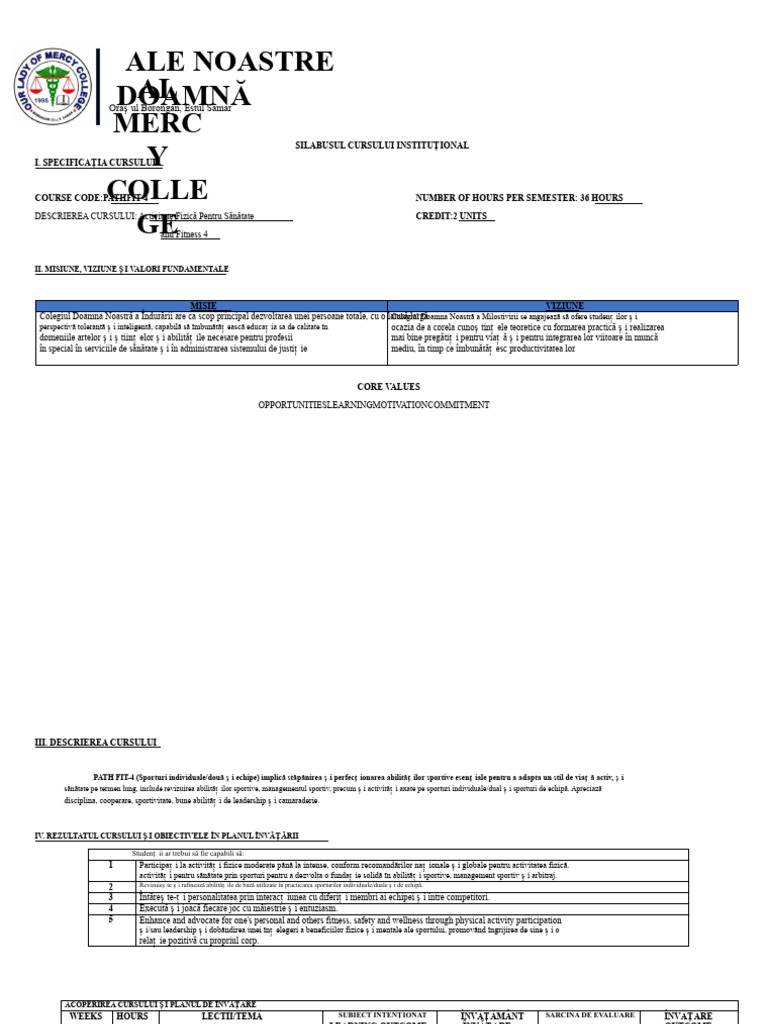 Syllabus-Pathfit 4 | PDF