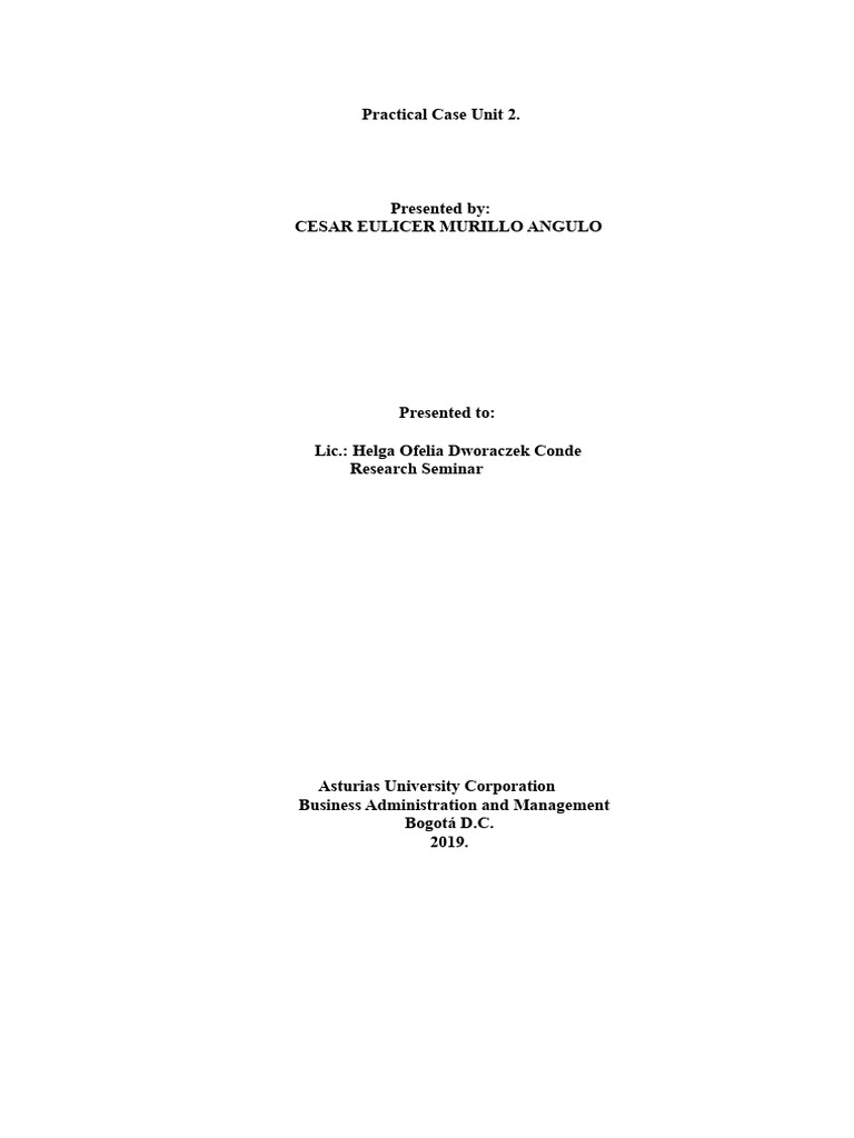 Practical Case of - The Unit - 2 Research Seminar | PDF | Hypothesis ...