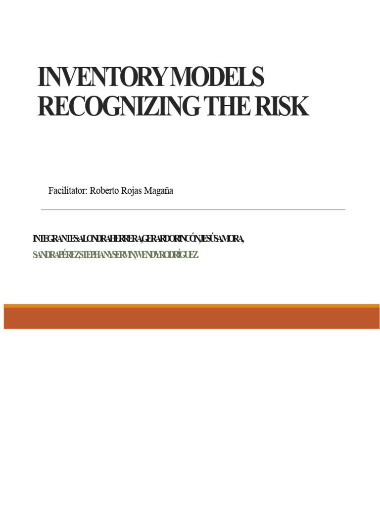 Inventory Models and Risk Management | PDF | Inventory | Risk
