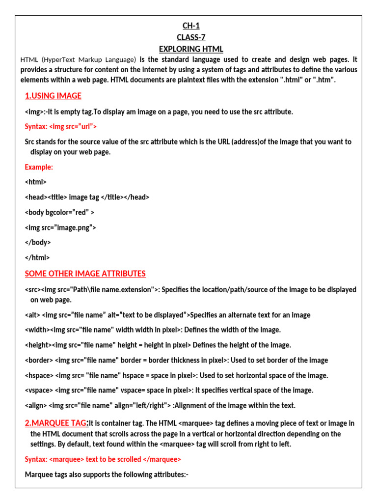 EXPLORINF HTML (Autosaved) 2025 Class 777 | PDF | Html Element | Hyperlink