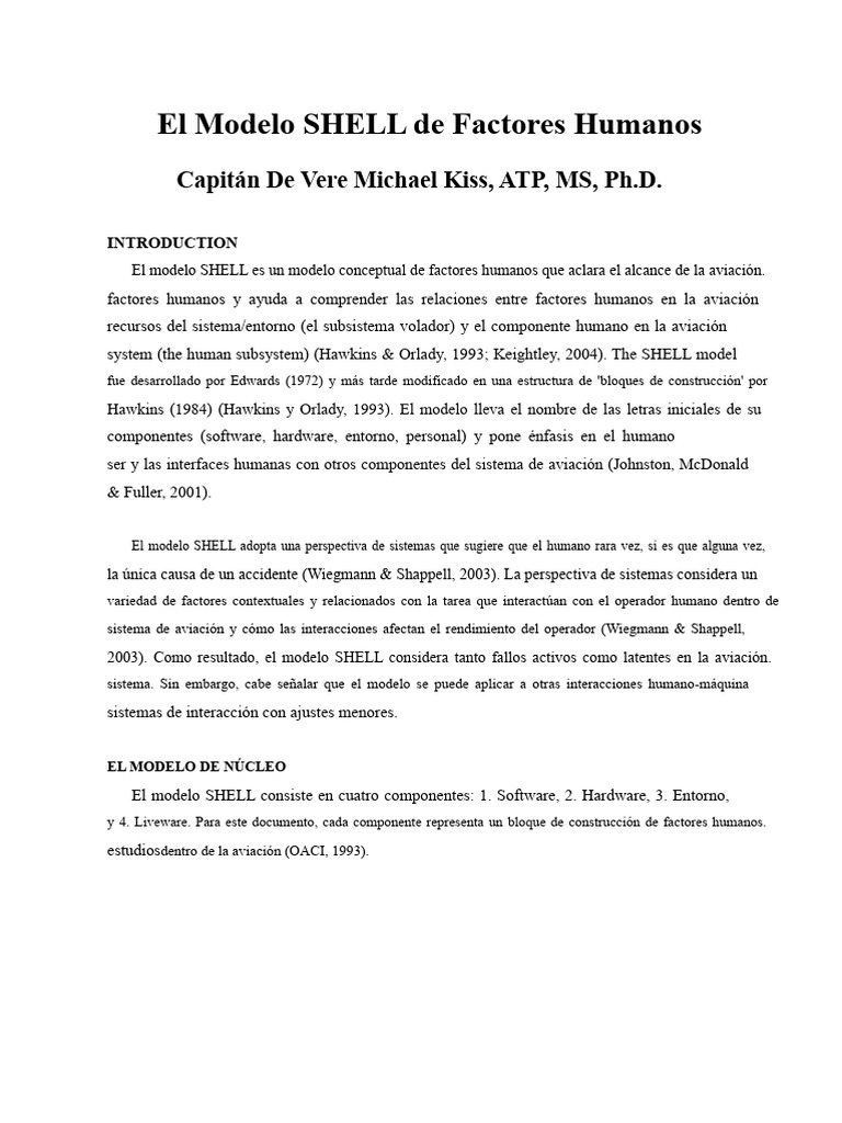 Modelo SHELL en Factores Humanos en Aviación | PDF | Software | Shell ...