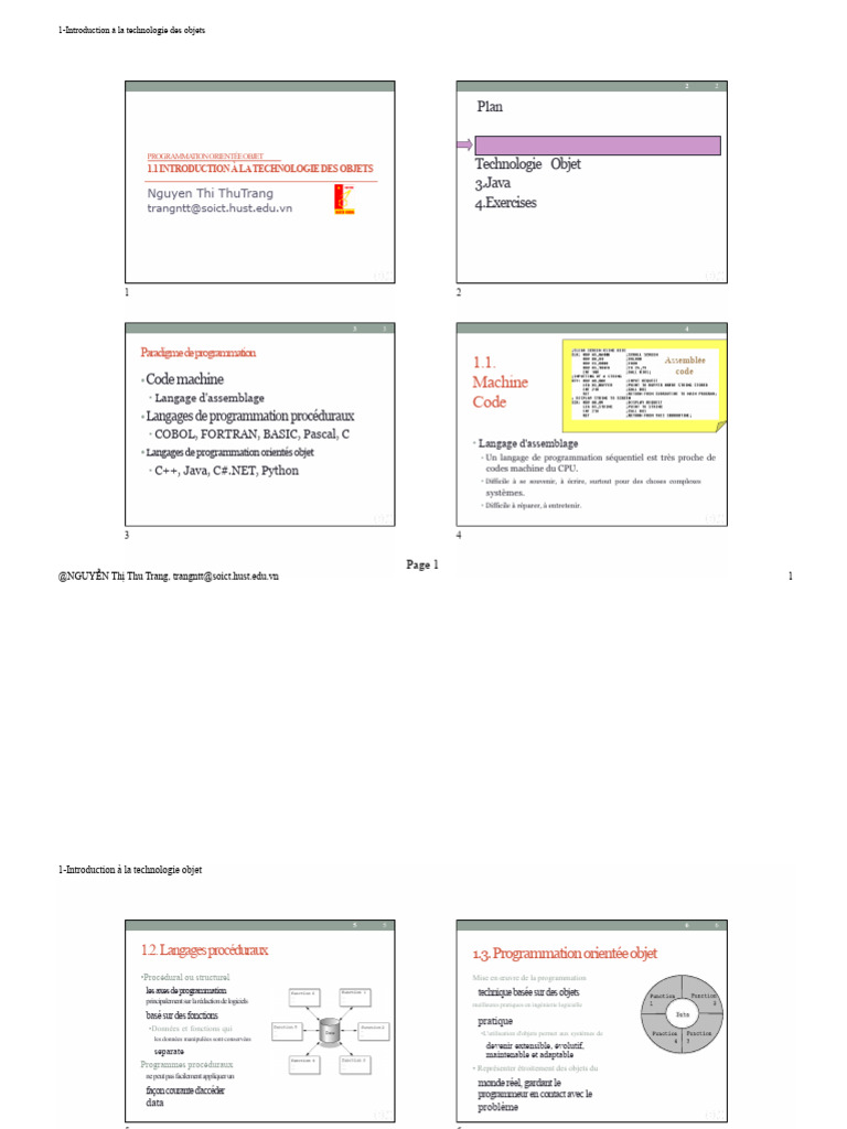 01-1-Introduction À La Technologie Des Objets | PDF | Java (Langage de ...