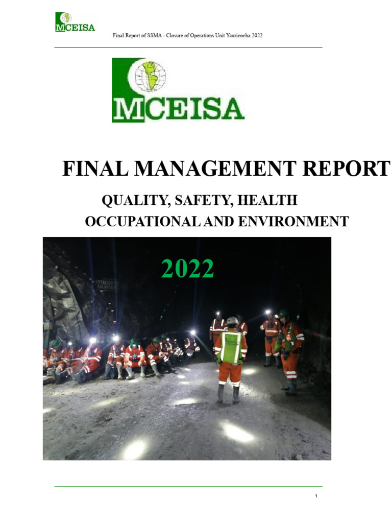 Final Report Closure of Operations Yauricocha With Signature | PDF ...