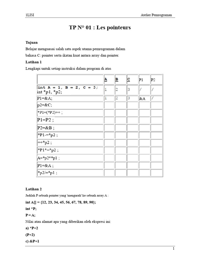 Belajar Pointer dan Struktur di C | PDF