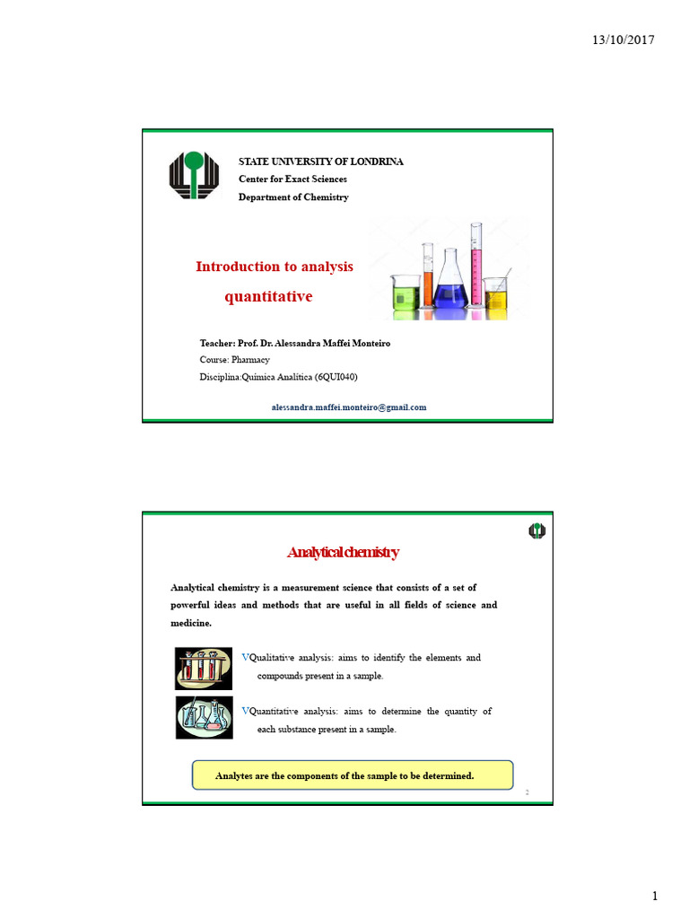 Analytical Chemistry Methods Overview | PDF | Analytical Chemistry ...