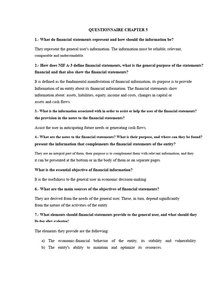 QUESTIONNAIRE CHAPTER 5 and 6 | PDF | Balance Sheet | Equity (Finance)