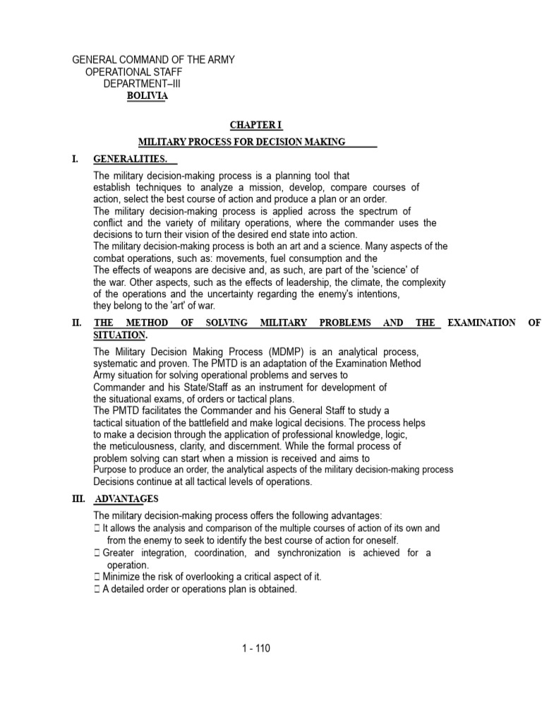 Military Decision-Making Process Overview | PDF | Risk | Staff (Military)