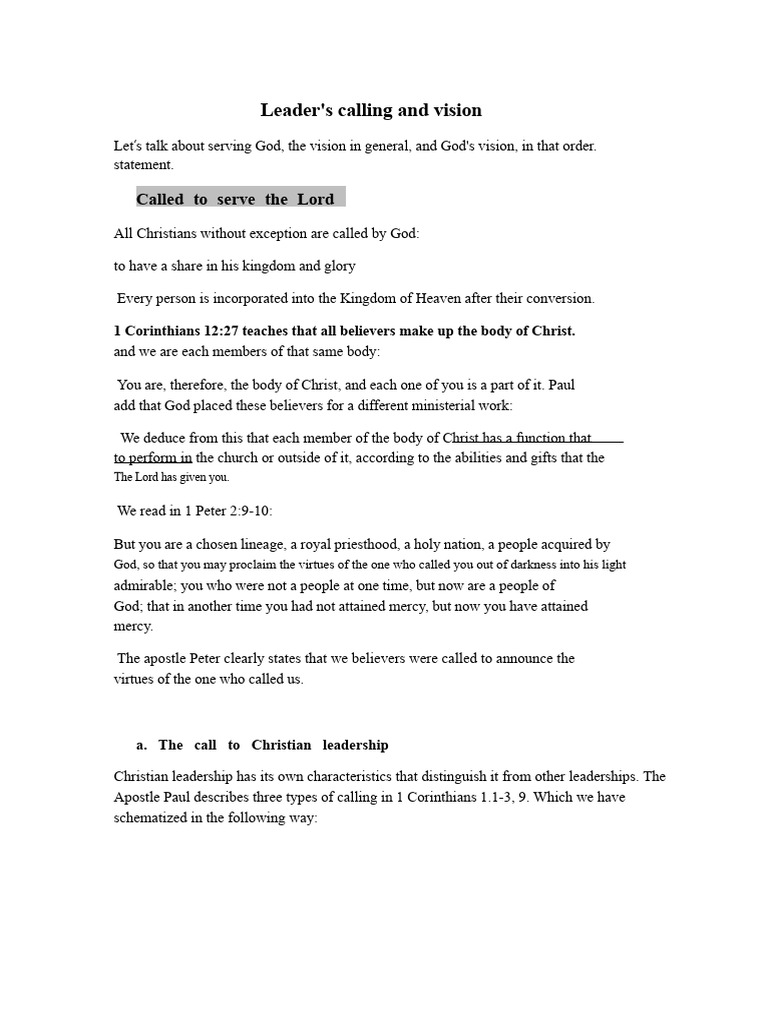 Understanding Your Christian Calling | PDF | The Exodus | Jesus