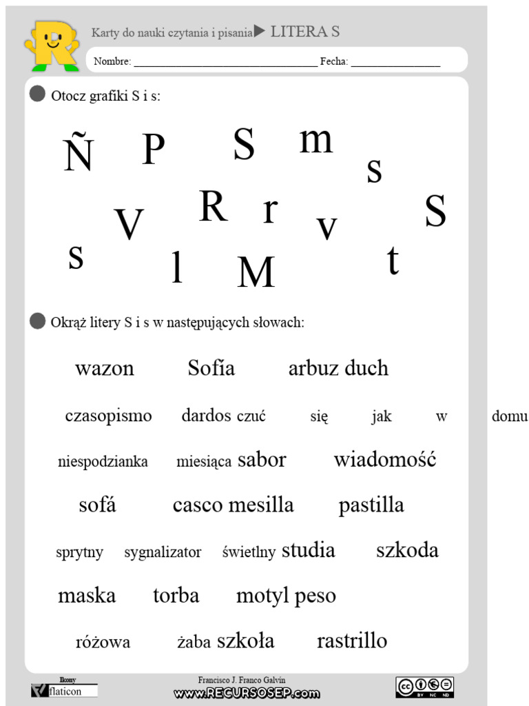 Czytanie i pisanie Litera S | PDF