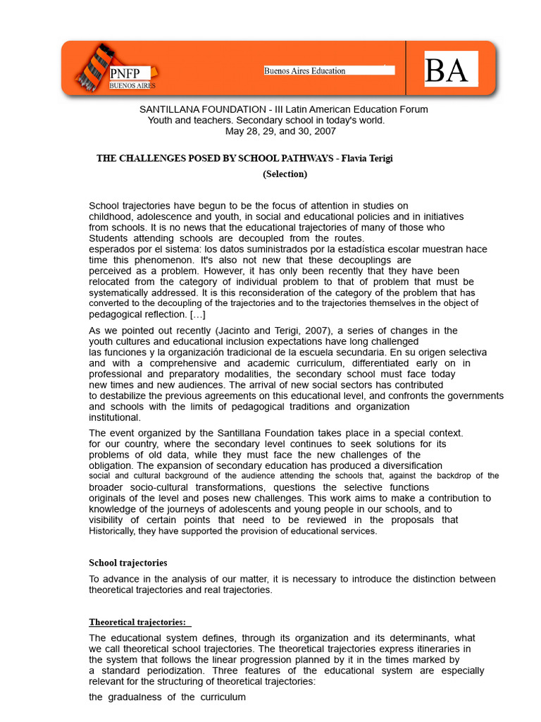 Challenges in Latin American School Pathways | PDF | Curriculum ...