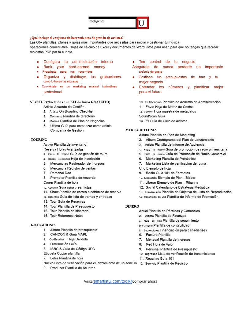 ¿Qué Hay Dentro Del Kit de Herramientas de Gestión de Artistas? | PDF ...