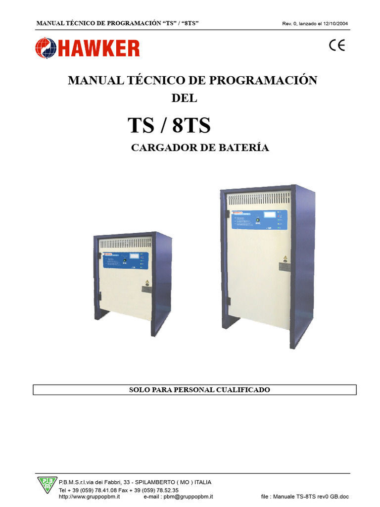 Manual Técnico Cargador TS/8TS | PDF | Relé | Diodo emisor de luz