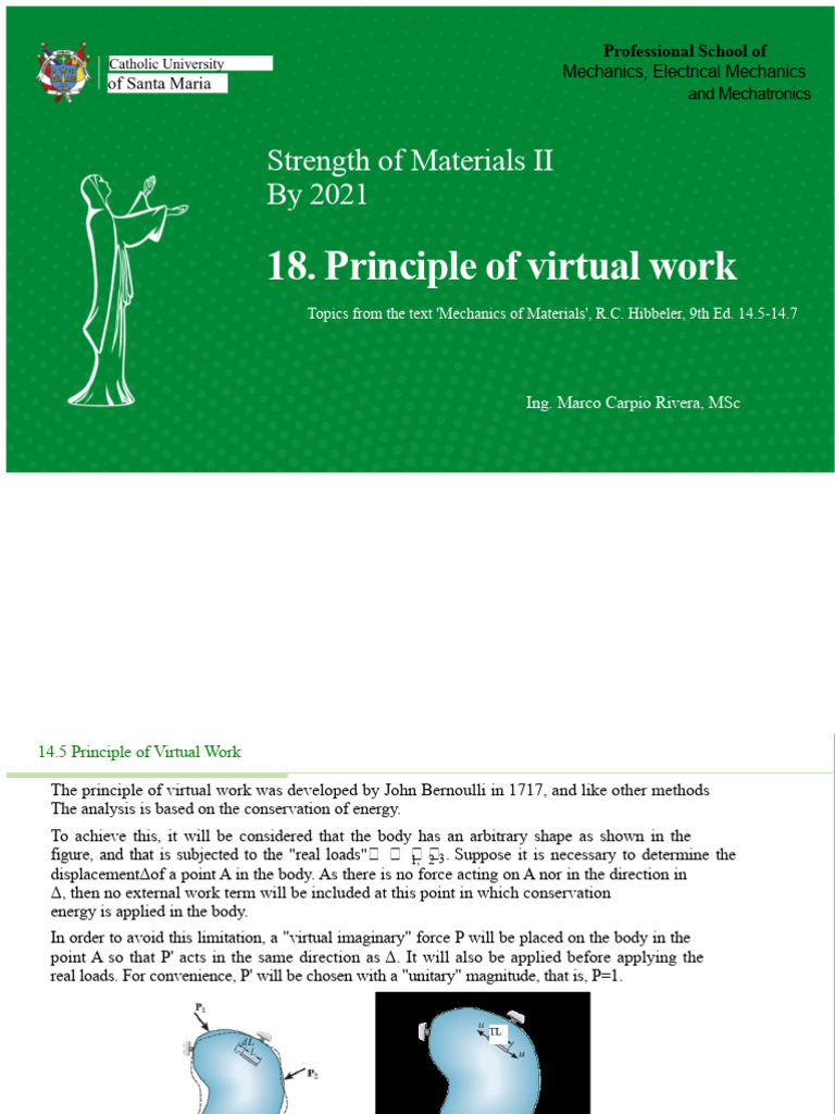 Principle of Virtual Work in Mechanics | PDF | Beam (Structure) | Truss