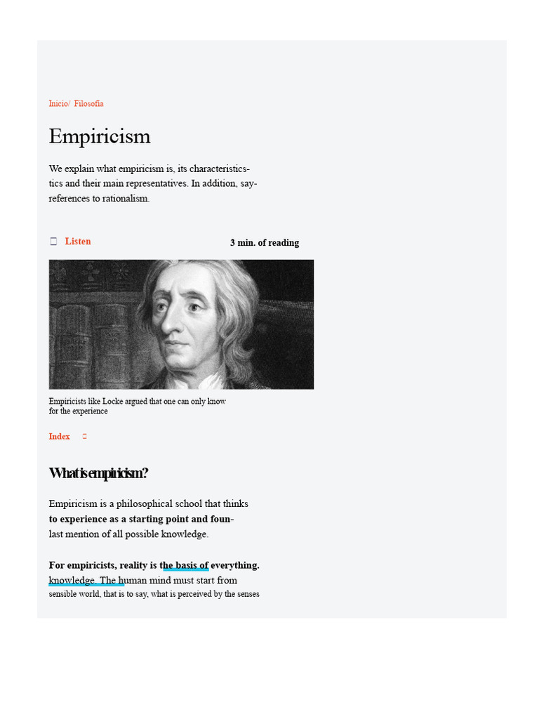 Understanding Empiricism in Philosophy | PDF | Empiricism | Rationalism