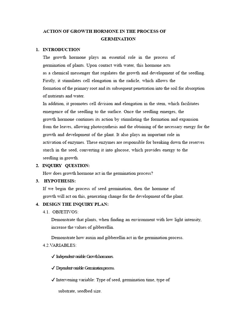 Growth Hormone's Role in Seed Germination | PDF | Plant Hormone ...