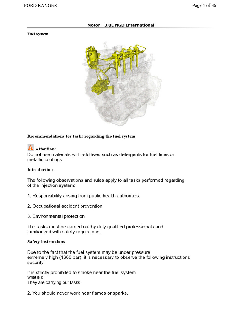 Ford Ranger Fuel System Maintenance Guide | PDF | Throttle | Fuel Injection