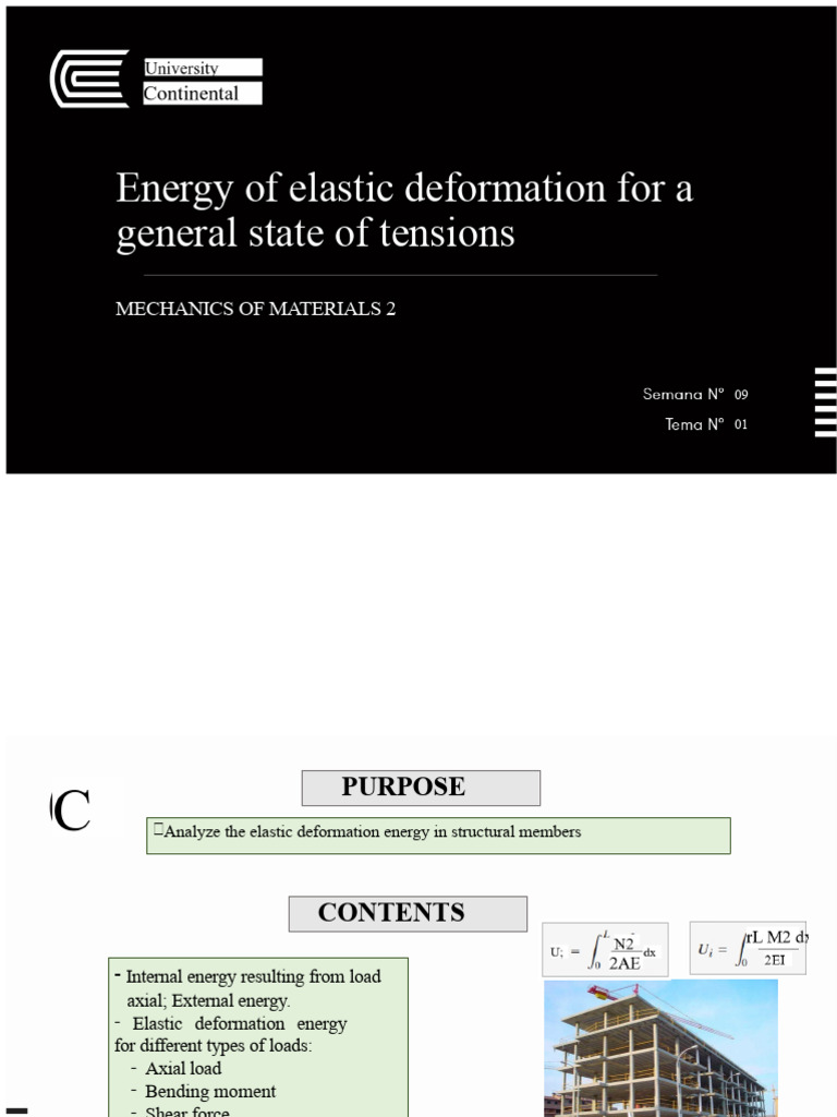WEEK 09 - Energy of Elastic Deformation | PDF | Bending | Deformation ...