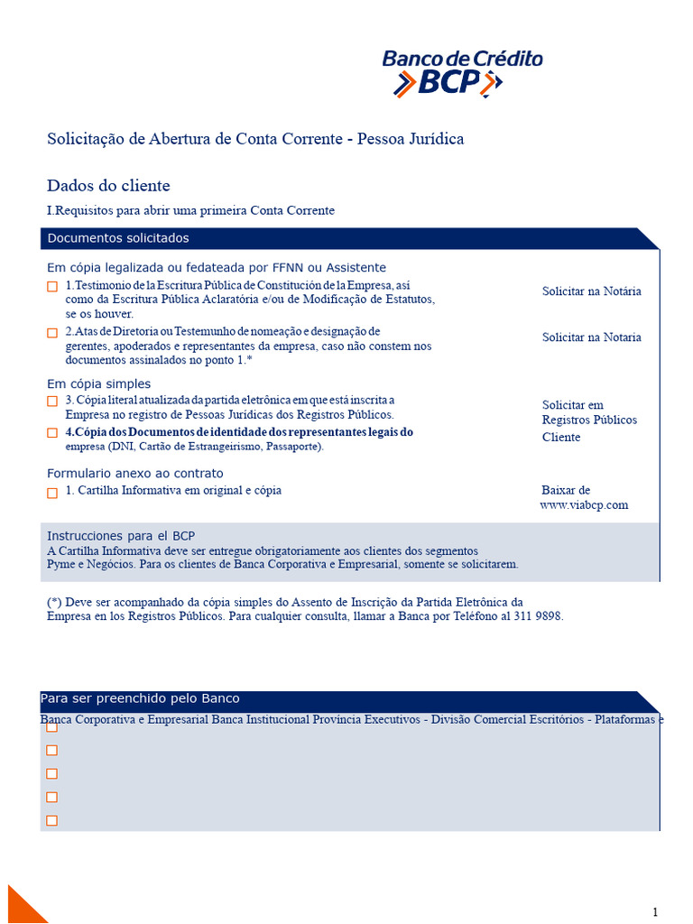 Abertura de Conta Corrente PJ: Guia Completo | PDF | Internet | Cheque ...
