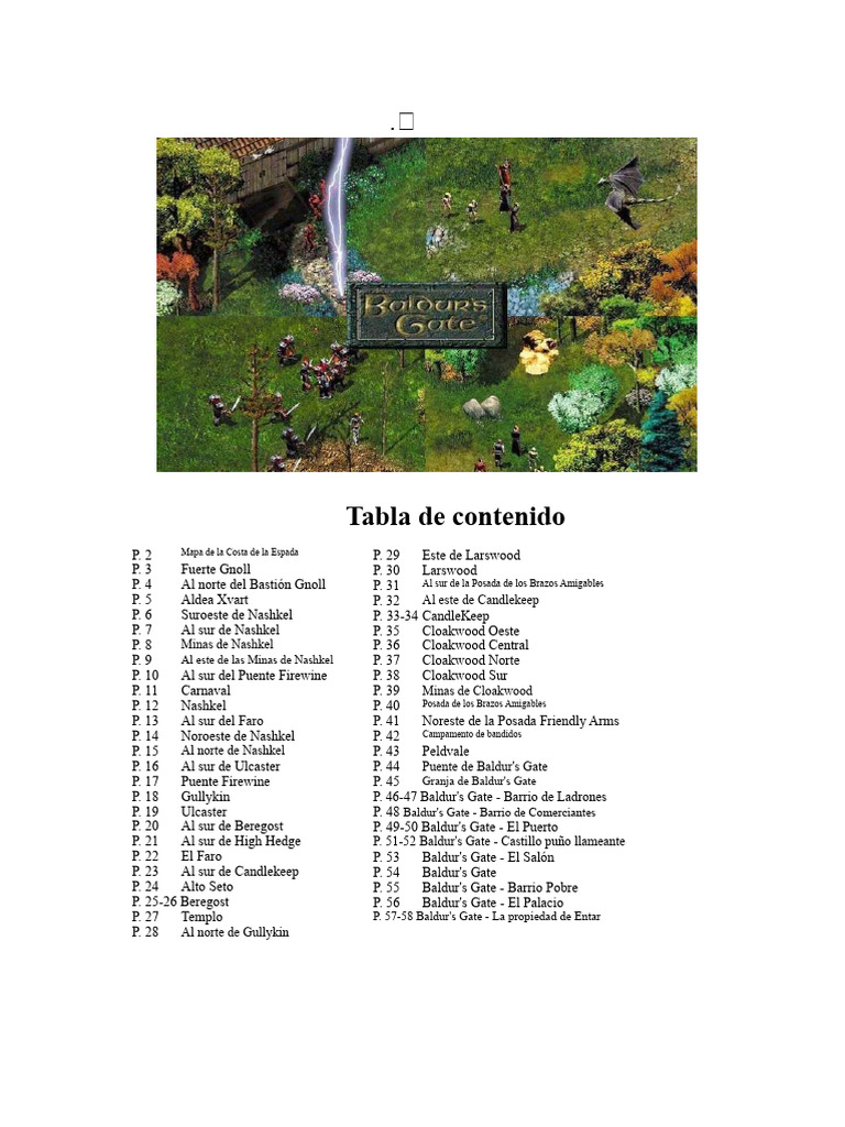 Guía de Localizaciones en Baldur's Gate | PDF