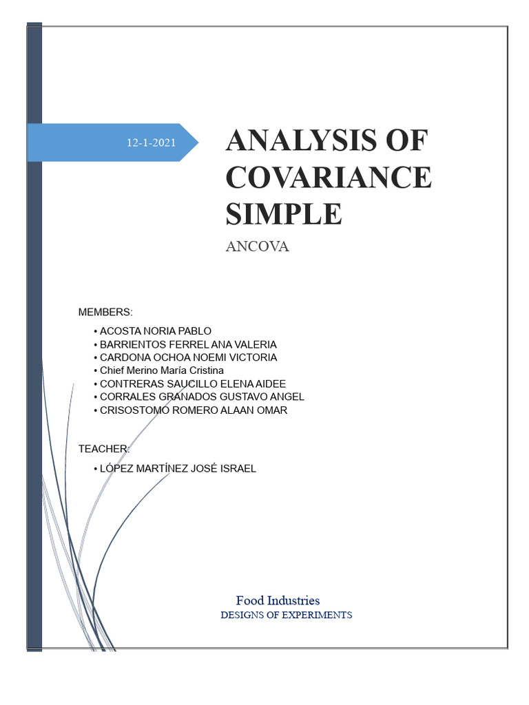 Simple ANCOVA Analysis in Experiments | PDF | Analysis Of Covariance ...