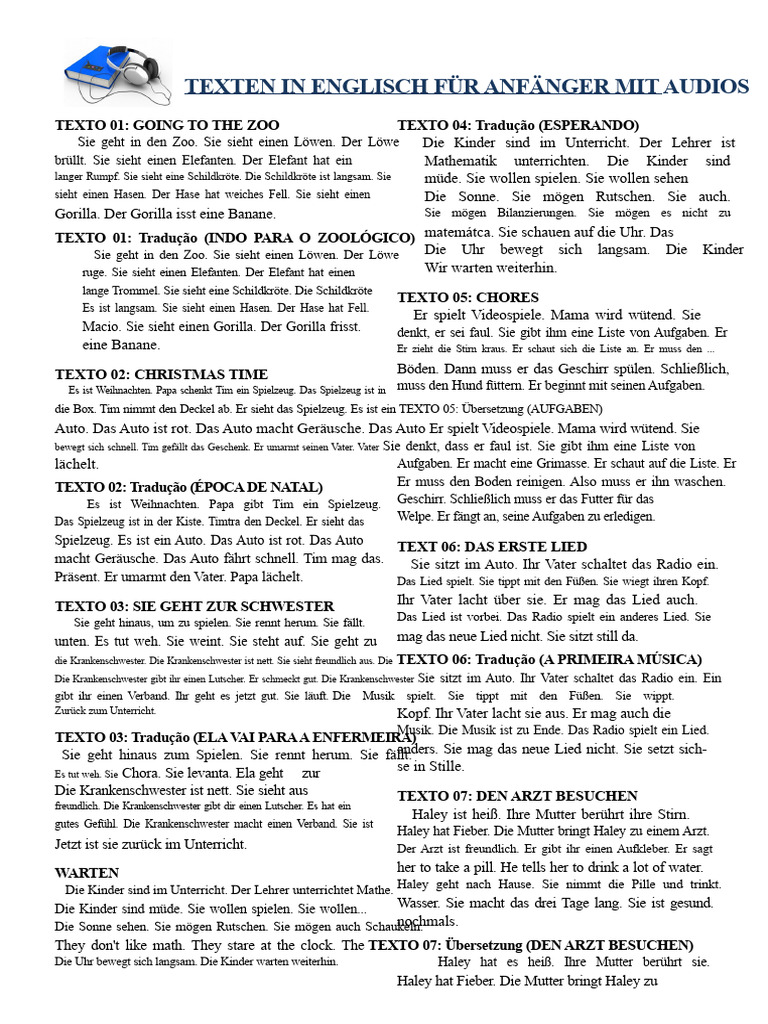 Englisch Texte Mit Audio Für Anfänger | PDF