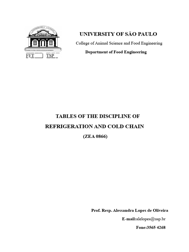 Refrigeration and Cold Chain Tables | PDF | Heat | Fruit